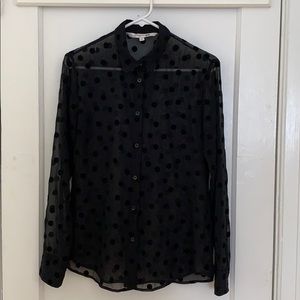 Carine Roitfeld Uniqlo Polka Dot Blouse M